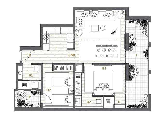 Impressionant Apartament Nou de 2 Habitacions a l'Eixample Prestigiós amb 2 Terrasses Privades, 2027