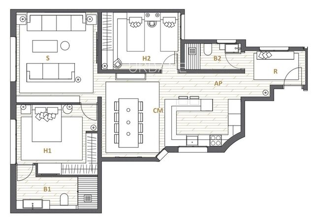 New Luxury 2 Bedroom Apartment Barcelona, Via Augusta, 104m²