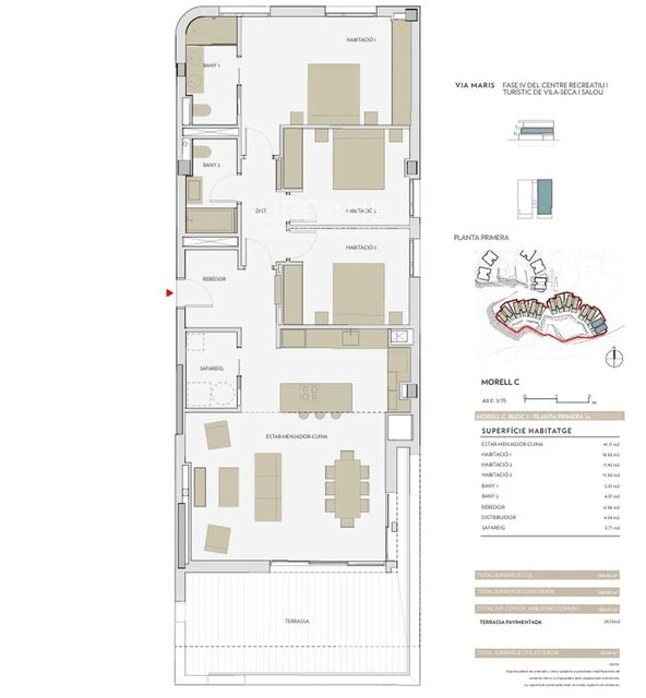 Lluïssor d'un apartament en primera planta amb 3 dormitoris i ampla terrassa a la Costa Daurada