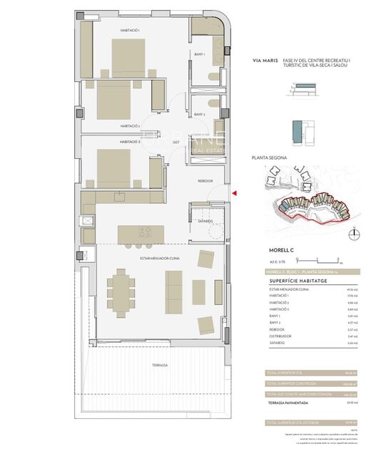 Lujoso apartamento en segunda planta con 3 dormitorios y gran terraza en la Costa Dorada