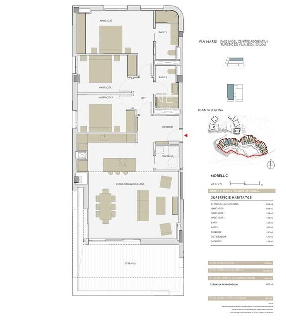 Lujoso apartamento en segunda planta con 3 dormitorios y terraza panorámica en la Costa Dorada