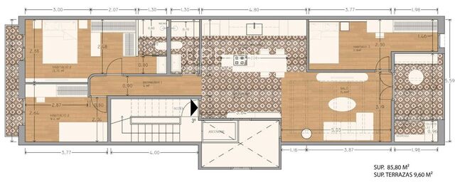 Apartamento de lujo de 3 dormitorios con terraza en venta en la Dreta de l'Eixample