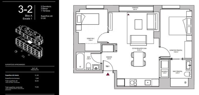 Apartamento de 2 Dormitorios con Balcón, Piscina en la Azotea y Gimnasio en Montjuïc, Barcelona