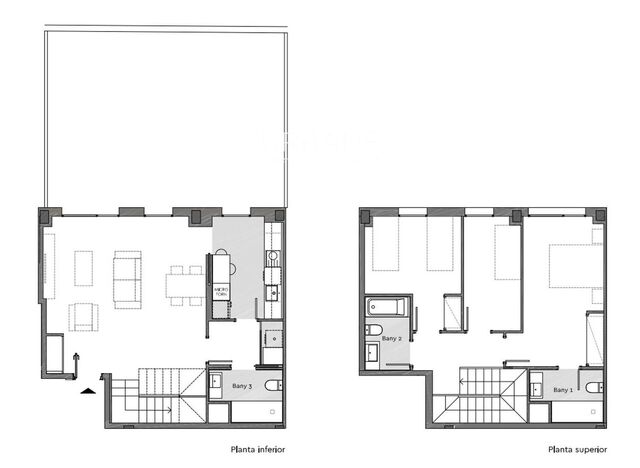 Erdgeschoss, 3-Zimmer-Duplex mit 53 m² Privatterrasse zum Verkauf in El Guinardó