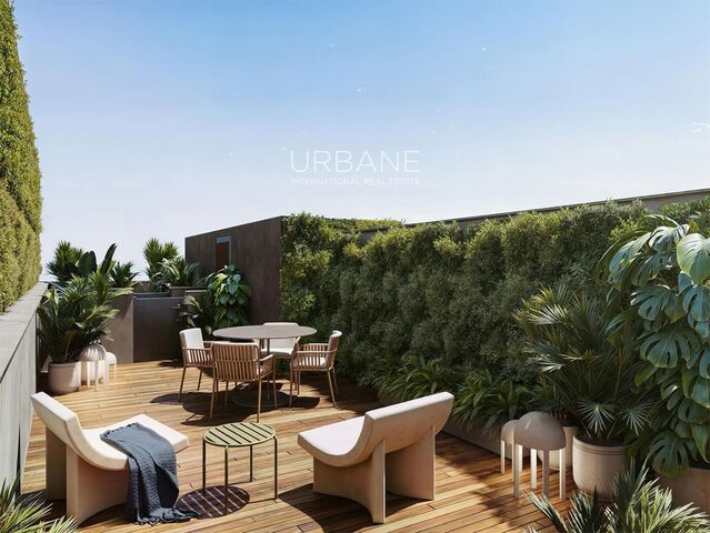 Acogedor apartamento de 50 m² en planta baja con terraza en Gracia