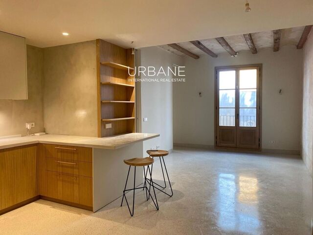 Loft con Balcón y Terraza Comunitaria en Azotea a un Paso de Las Ramblas