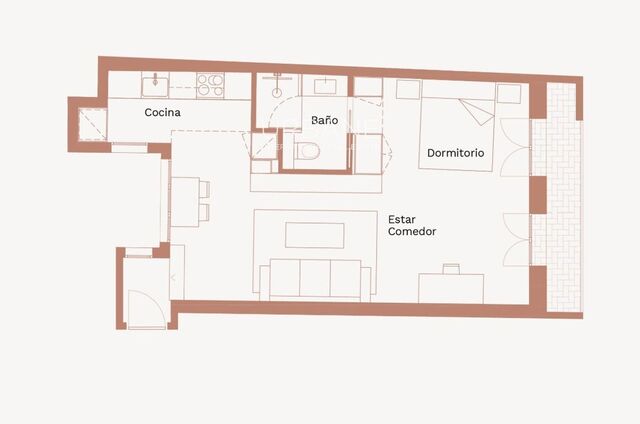 Loft con Balcón y Terraza Comunitaria en Azotea a un Paso de Las Ramblas