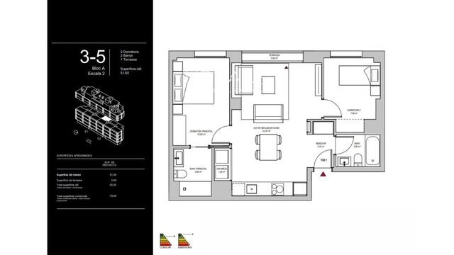 Modern apartament de 2 dormitoris a Montjuïc amb terrassa