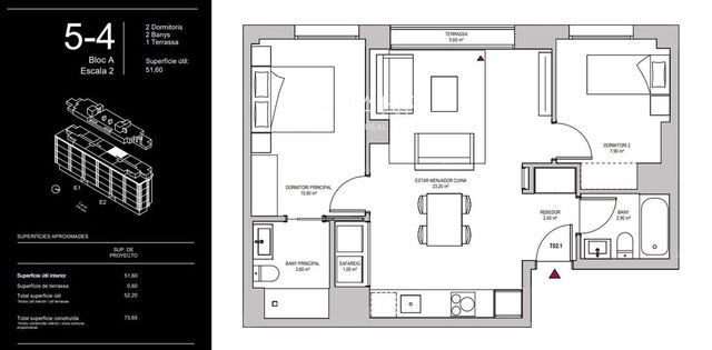 Modern 2-Bed in Montjuïc with Terrace