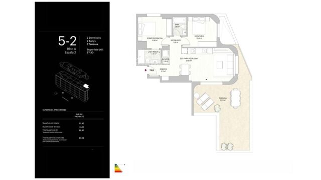 Vivienda moderna en contacto con la naturaleza – Apartamento de 2 habitaciones con gran terraza en Montjuïc