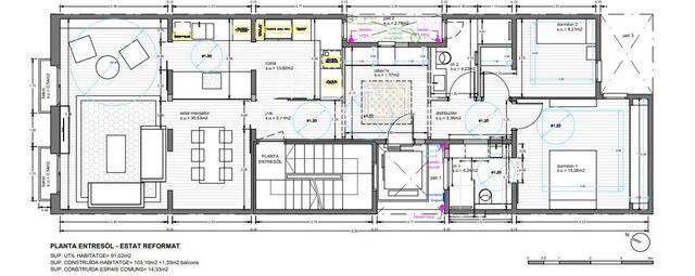 Fabuloso atico duplex de 2 habitaciones en Eixample