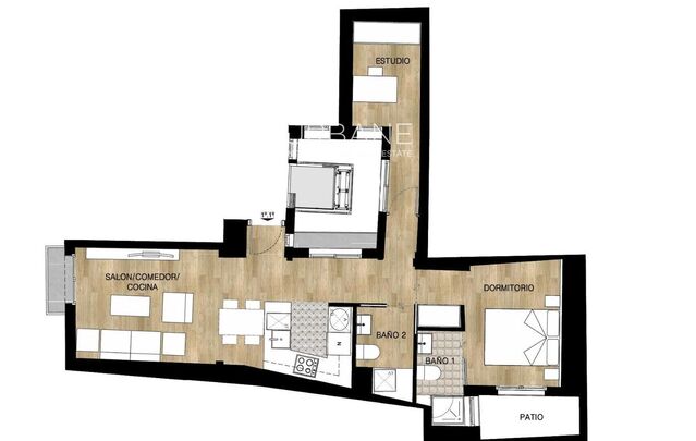 En Lloguer: Elegant pis de 2 habitacions en edifici restaurat de 1840 amb terrassa comunitària al Barri Gòtic