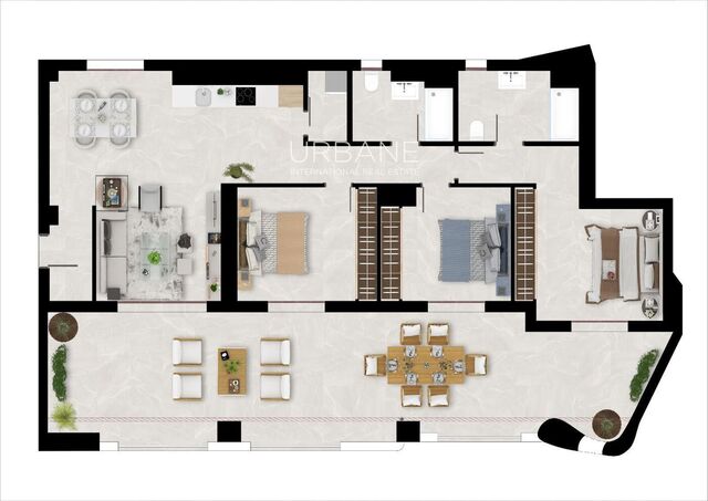 Elegant 3-Bedroom Apartment with XL Terrace