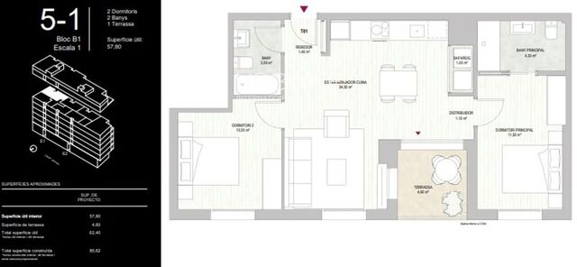 Modern 2-Bedroom Apartment with Stunning Views in Montjuïc, Barcelona