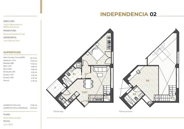 Elegant Duplex with Library in El Clot, Barcelona
