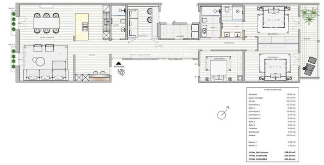 Élégant appartement rénové de 4 chambres avec balcons au cœur de l'Eixample