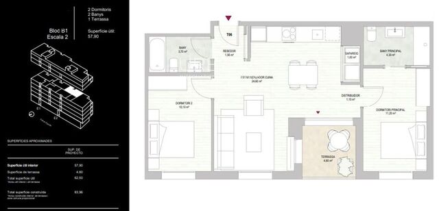 Appartement Lumineux de 2 Chambres à Montjuïc avec Vues Vertes, Salles de Bains Modernes et Piscine sur le Toit