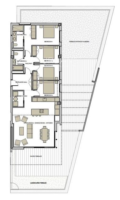 Apartamento de obra nueva luminoso de 3 dormitorios con terraza y servicios tipo resort en el Eixample de Salou